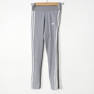 NEW Adidas Women’s Tights Heather Gray White Stripes XS Sporty Athleisure